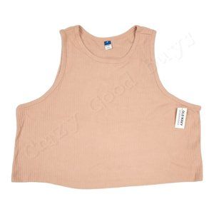 Old Navy Ribbed Crop Top Tank, Dusty Pink, Super Soft Stretchy Knit, 3X / XXXL
